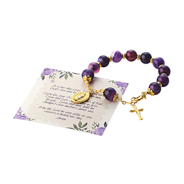 Avon Mercy Rosary Gold Tone Bracelet