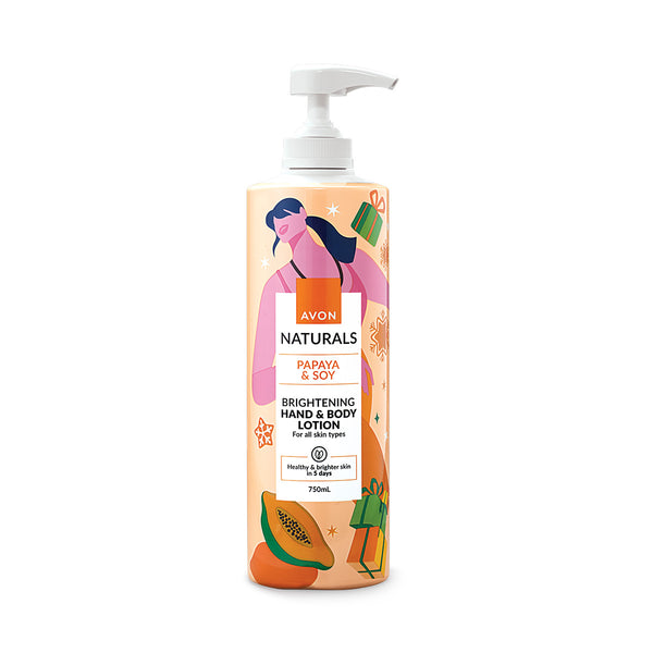 Avon Naturals Papaya & Soy Hand & Body Lotion 750ml Holiday Giftable