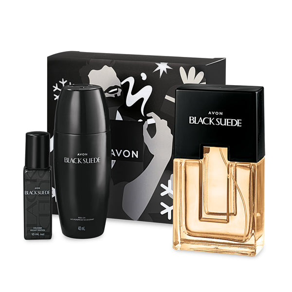 Avon Black Suede Holiday Gift Set