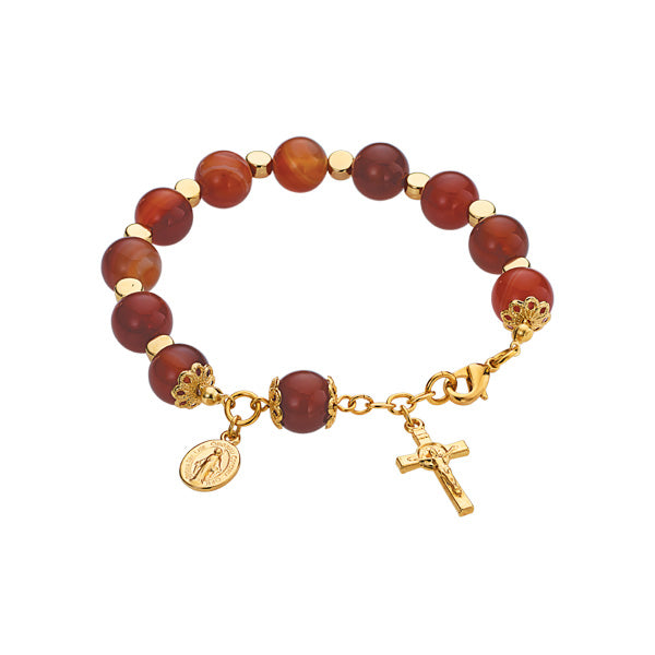 Hail Holy Queen Quartz Rosary Bracelet